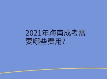 2021年海南成考需要哪些费用