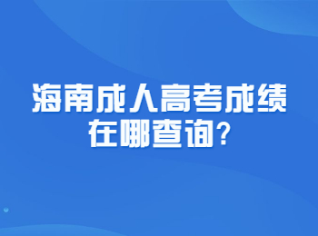 海南成人高考成绩在哪查询?