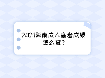 2021海南成人高考成绩怎么查?