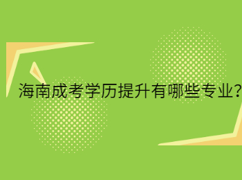 海南成考学历提升有哪些专业？