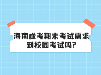 海南成考期末考试需求到校园考试吗?