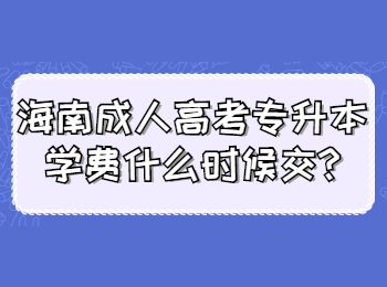 海南成人高考专升本学费什么时候交