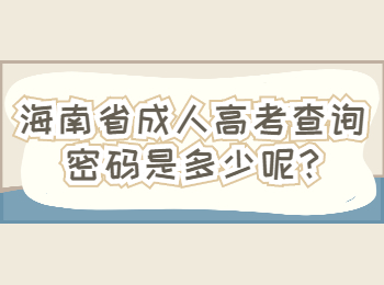 海南省成人高考查询密码是多少呢