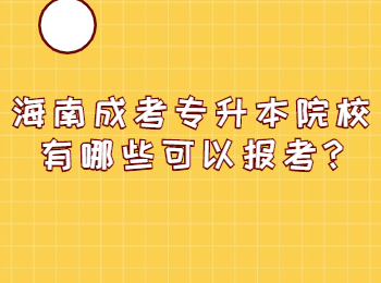 海南成考专升本院校有哪些可以报考