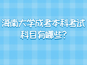 海南大学成考本科考试科目有哪些