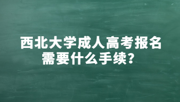 西北大学成人高考报名需要什么手续？