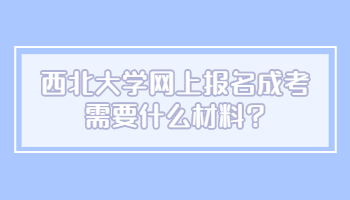 西北大学网上报名成考需要什么材料?