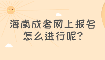 海南成考网上报名怎么进行呢