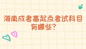 海南成考高起点考试科目有哪些