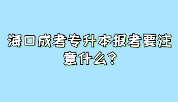 海口成考专升本报考要注意什么