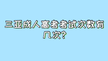 三亚成人高考考试次数有几次