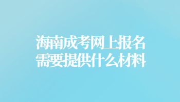 海南成考网上报名需要提供什么材料